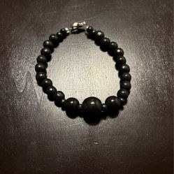 Black Bead Bracelet 