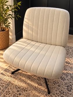 Modern Cream Swivel Desk Chair