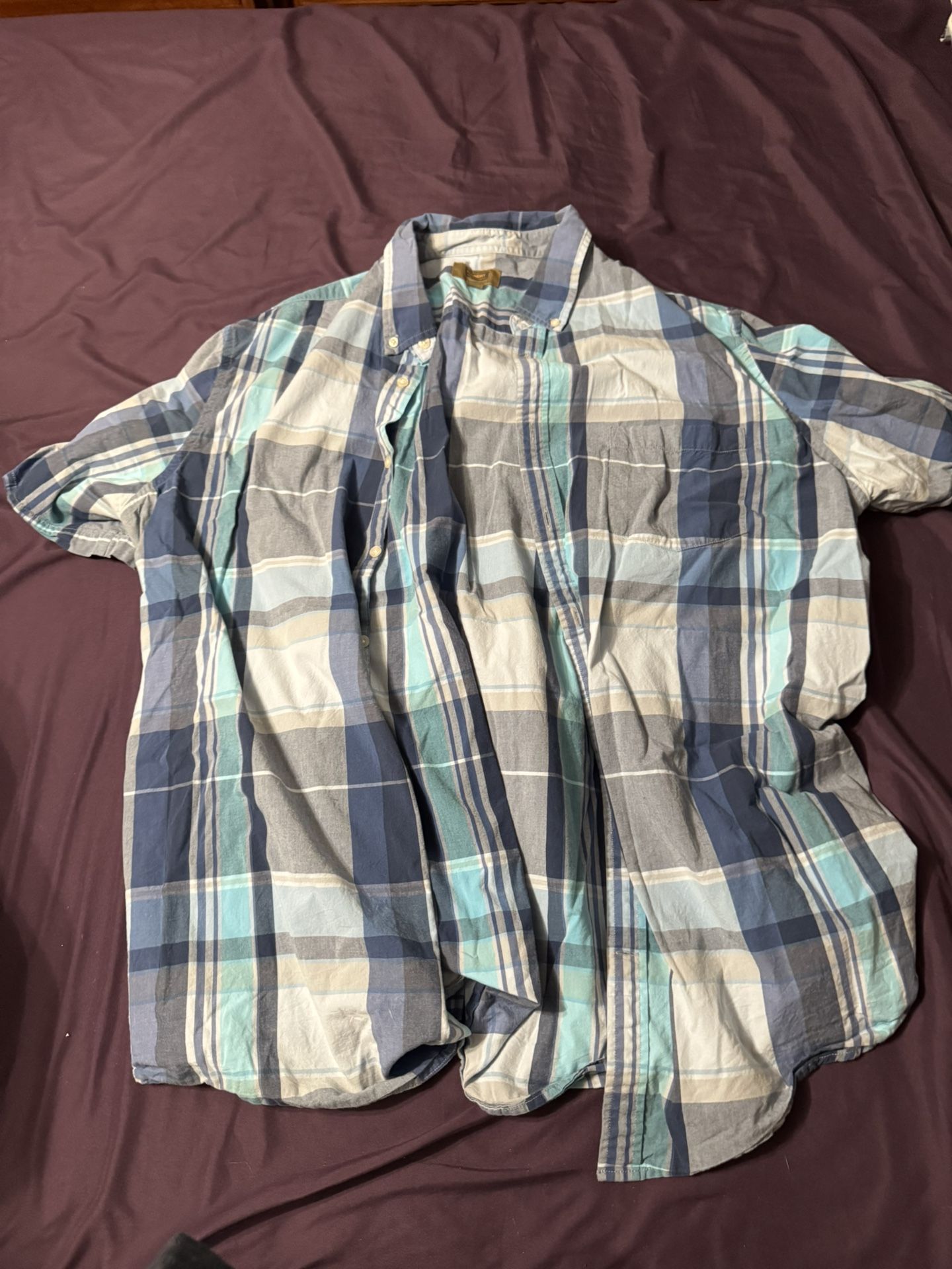 Foundry Shirt Mens 2XLT Plaid Short Sleeve .
