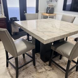Marble Dining Table with Chairs