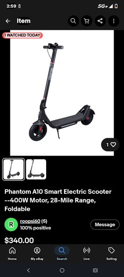 Phantom gogo A10 Smart Electric Scooter --400W Motor, 28-Mile Range, Foldable