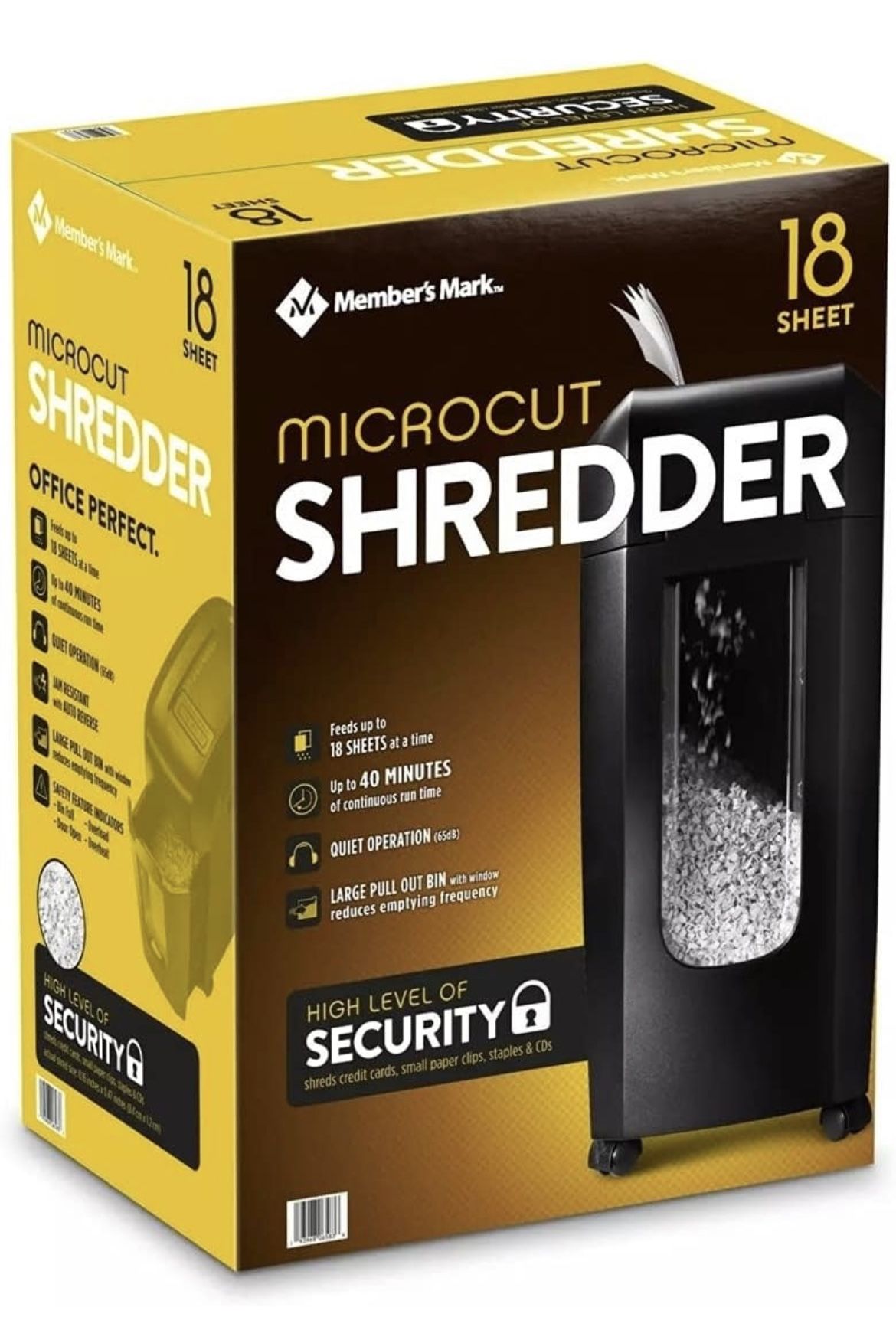 New Member’s Mark 18-Sheet Micro-Cut Shredder, 6.07 Gallon Bin