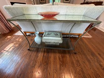 Gorgeous Glass, Mirror and Metal Console