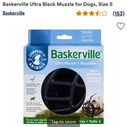 Baskerville Ultra Black Muzzle for Dogs, Size 5