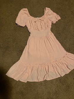 Pink Puff Sleeve  Dress