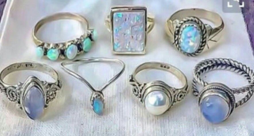 Vintage Retro Rings Boho Hippie Silver Rings