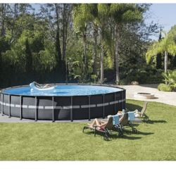 Pool INTEX Ultra XTR Piscina Redonda Elevada de 20Pies x 52 Pulgadas, Bomba de Filtro de Arena