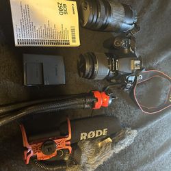 Canon EOS 250D (Rebel SL3) DSLR Camera with 18-55mm & 75-300mm Canon Lenses