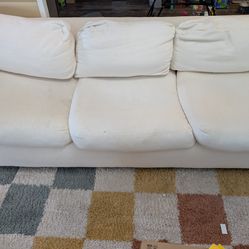 White couch and loveseat