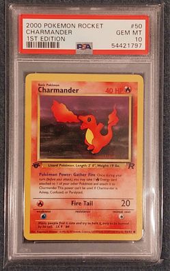 1st Edition Team Rocket Charmander 50/82 PSA 10 Pokemon