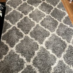 Area Rug Gray And White 