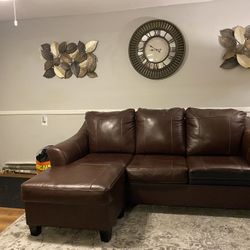 Brown Leather Couch 