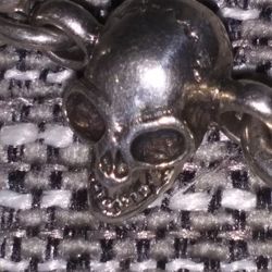 Skull Necklace.  Sterling Silver .20 In Long 