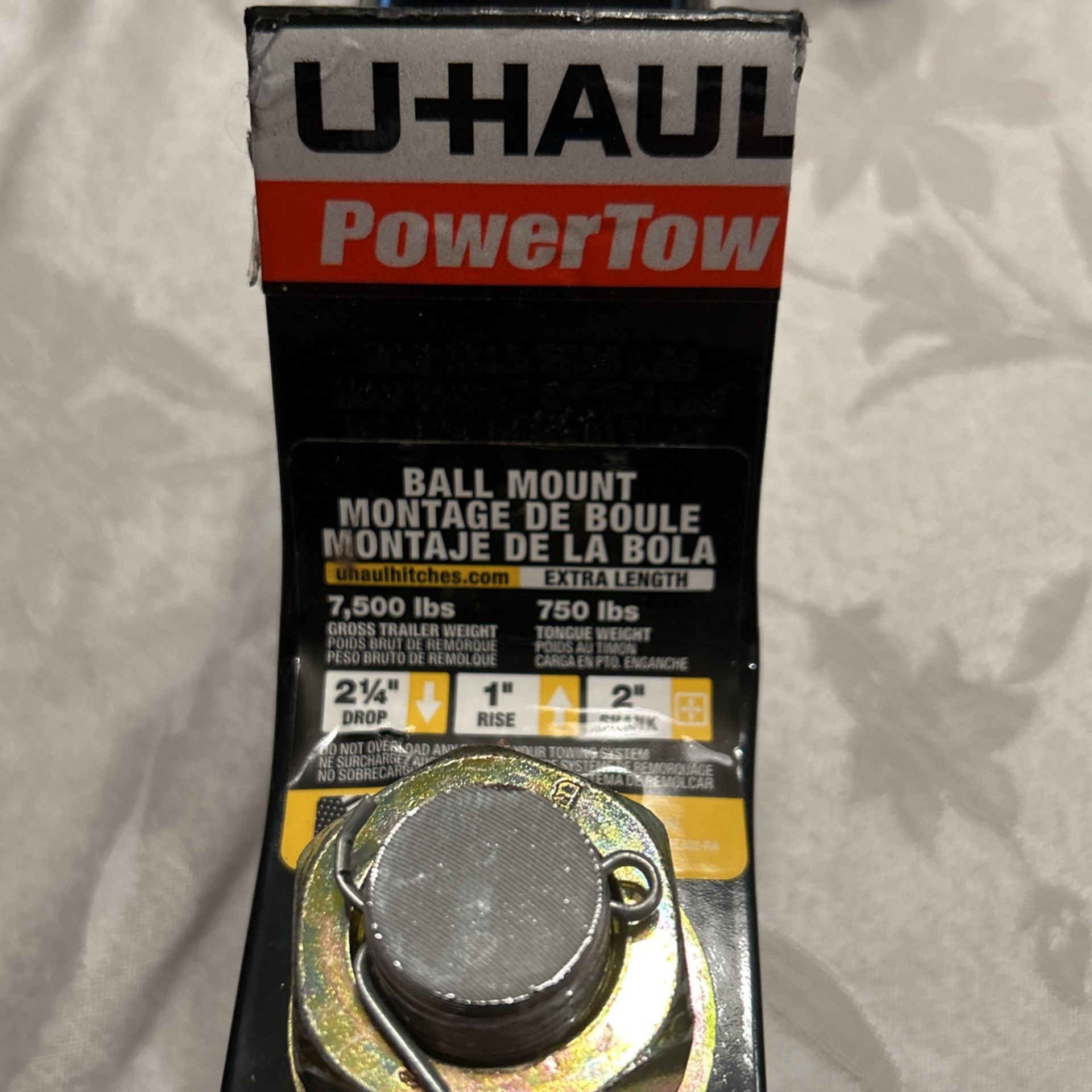 U-HAUL Power Tow Starter Kit 2 1/4" drop Ball Mount & 2" Ball 7500 lb