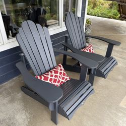 Adirondack Chairs (6) And Table (1)