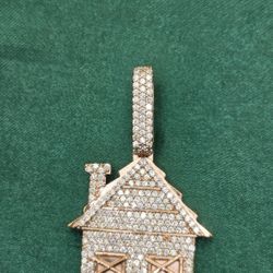 VVS D Moissanite House Pendant 925 Silver