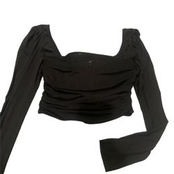 Black Long Sleeve Corset Top