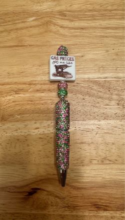 Gas Prices Flintstone Car Beaded Pen