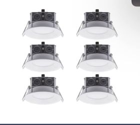 UTILITECH Color Changing White 4-in 580 -Lumens Switchable Round Dimmable LED Canless Wet rated Recessed Downlight 6 -Pack  80$ Small box I have 41 bo