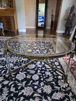 Glass And Lucite Coffee Table