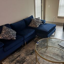 Leytonstone 101.2" Wide Velvet Reversible Sofa & Chaise 