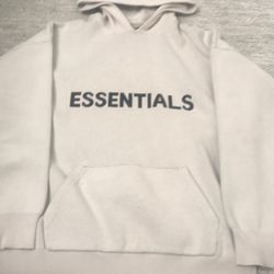 Essentials Knitwear Pullover Sweater Hoodie - Oatmeal