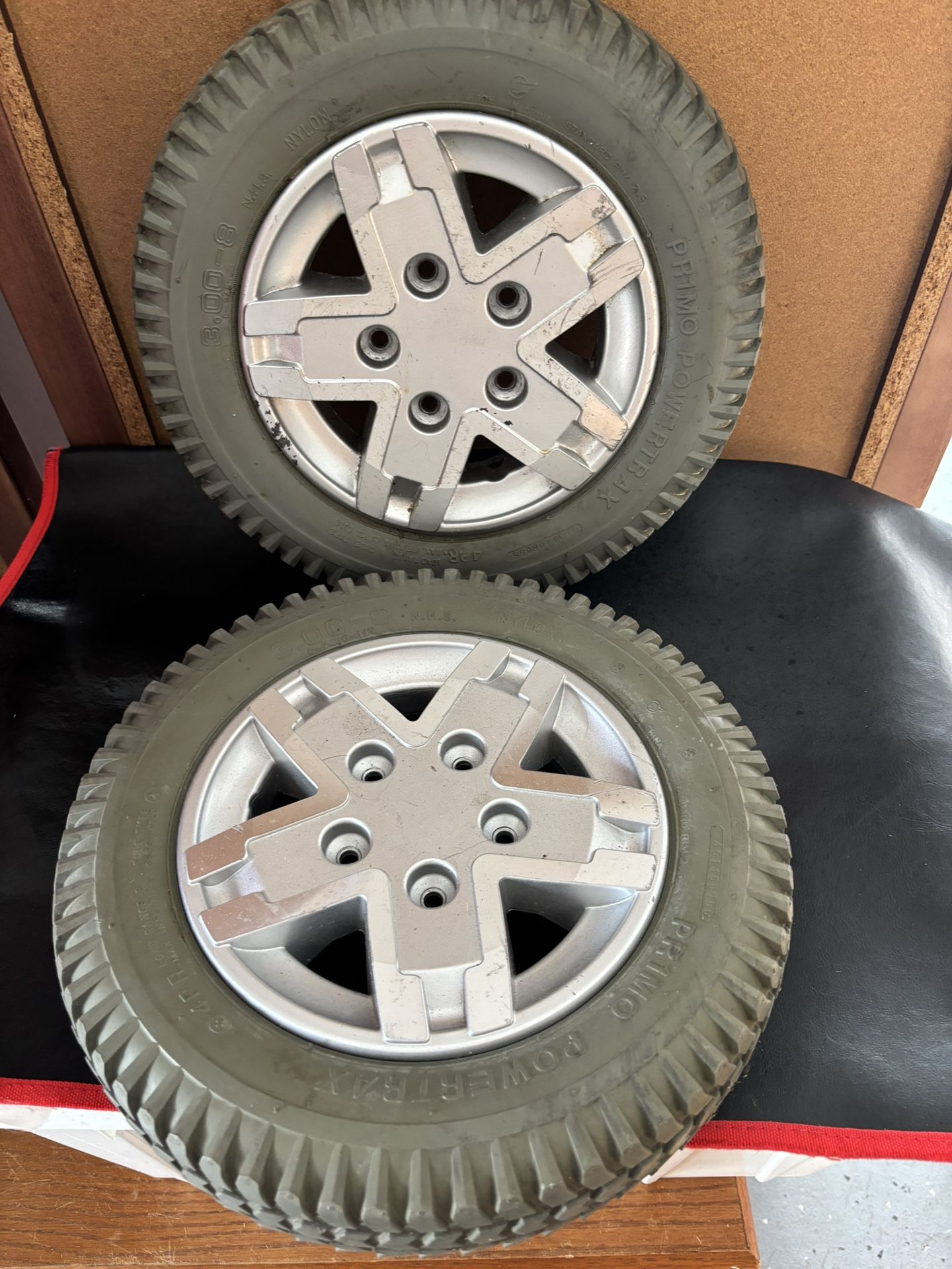 Primo Powertrax 3.00-8 Flat Free Wheels