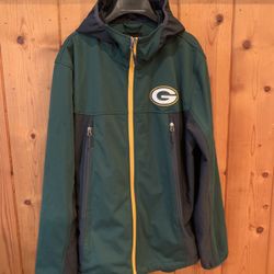 GREEN BAY PACKERS FULL ZIP UP JACKET SIZE MEDIUM