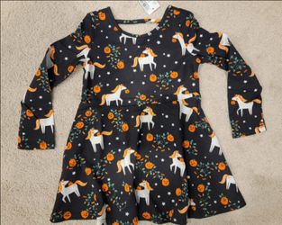 Halloween Girls Pumpkins & Unicorn Dress Size 2T