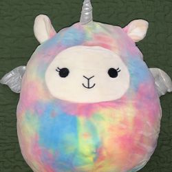 squishmallow tie dye unicorn llama 