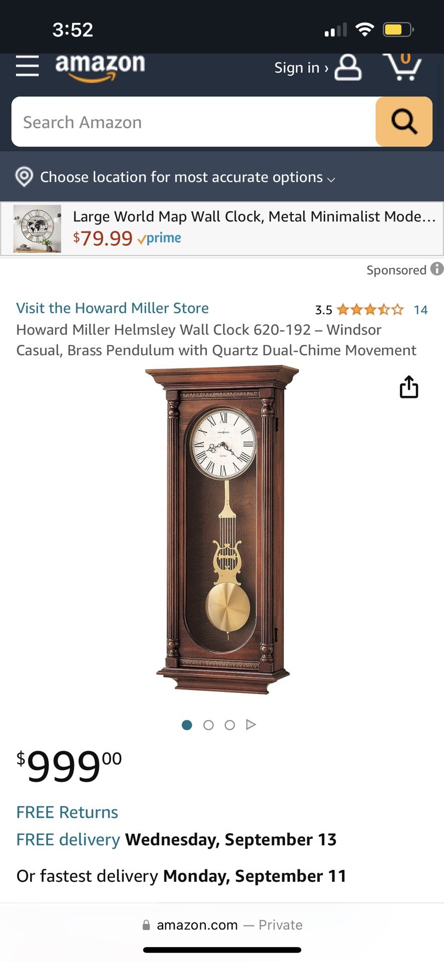 Howard Miller Grandfather Clock