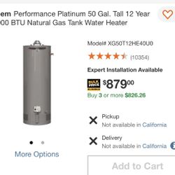50 Gallon 12 Yr Water Heater