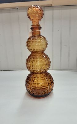 Empoli Diamond Amber Bottle W/Lid- Located in Shelton
