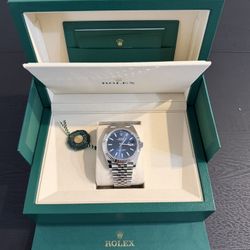 NEW2025!!  Rolex Datejust 41mm Bright Blue/Fluted Bezel - Jubilee Bracelet