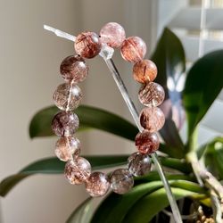 Natural Black Gold Rutilated Quartz Bracelet