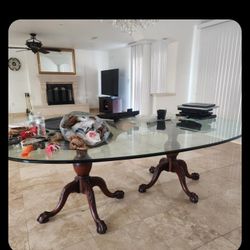 Glass dining room table. 