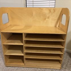 Wooden Storage Shelf For Classroom