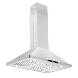 New Open Box 36" Stainless Steel Island Range Hood with Digital Touch Controls