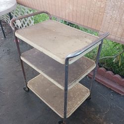 1950s-60s Era Metal Serving Cart