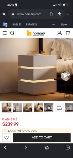 ❤️‍🔥 homary Modern Smart Nightstand with Wireless Charging Station