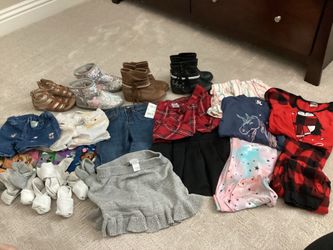 Girls Clothes/Shoes Sizes 5T/6-6A/7-7A /Shoes Sizes 11/12/13- (Mostly  Carters & Oshkosh)-All for 1 Price (60 Items & 9 Pair of Shoes)