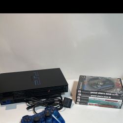 Sony PlayStation 2 (PS2) Phat Console (SCPH-35001) - 6 Game Bundle - Tested -WORKS