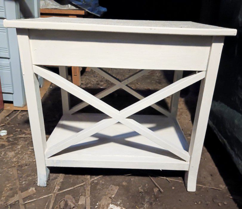 Solid Wood Farmhouse Style End Table for Sale.