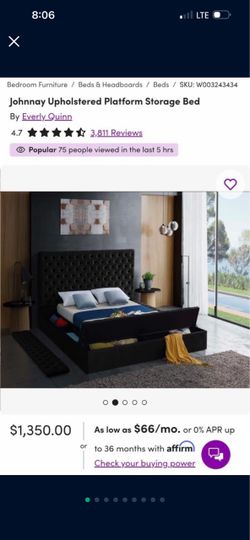 King Platform Bed with Storage