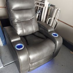 Light Up Leather Recliner Chair 