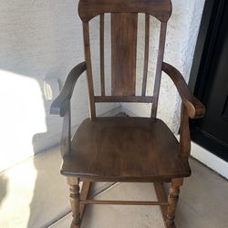 Wooden rocking chair indoor