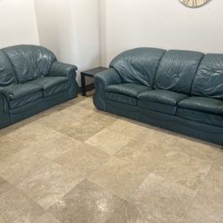 Green Couch And Loveseat Set