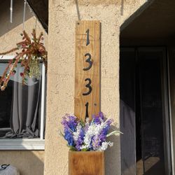 Wooden House Address Sign