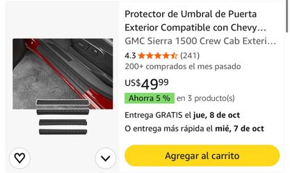 Door Sill Protector for 2019-2026 Chevy Silverado 1500 GMC Sierra 1500 Crew Cab