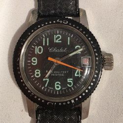 Vintage 1970s Chalet Skin Diver Ladies Watch 